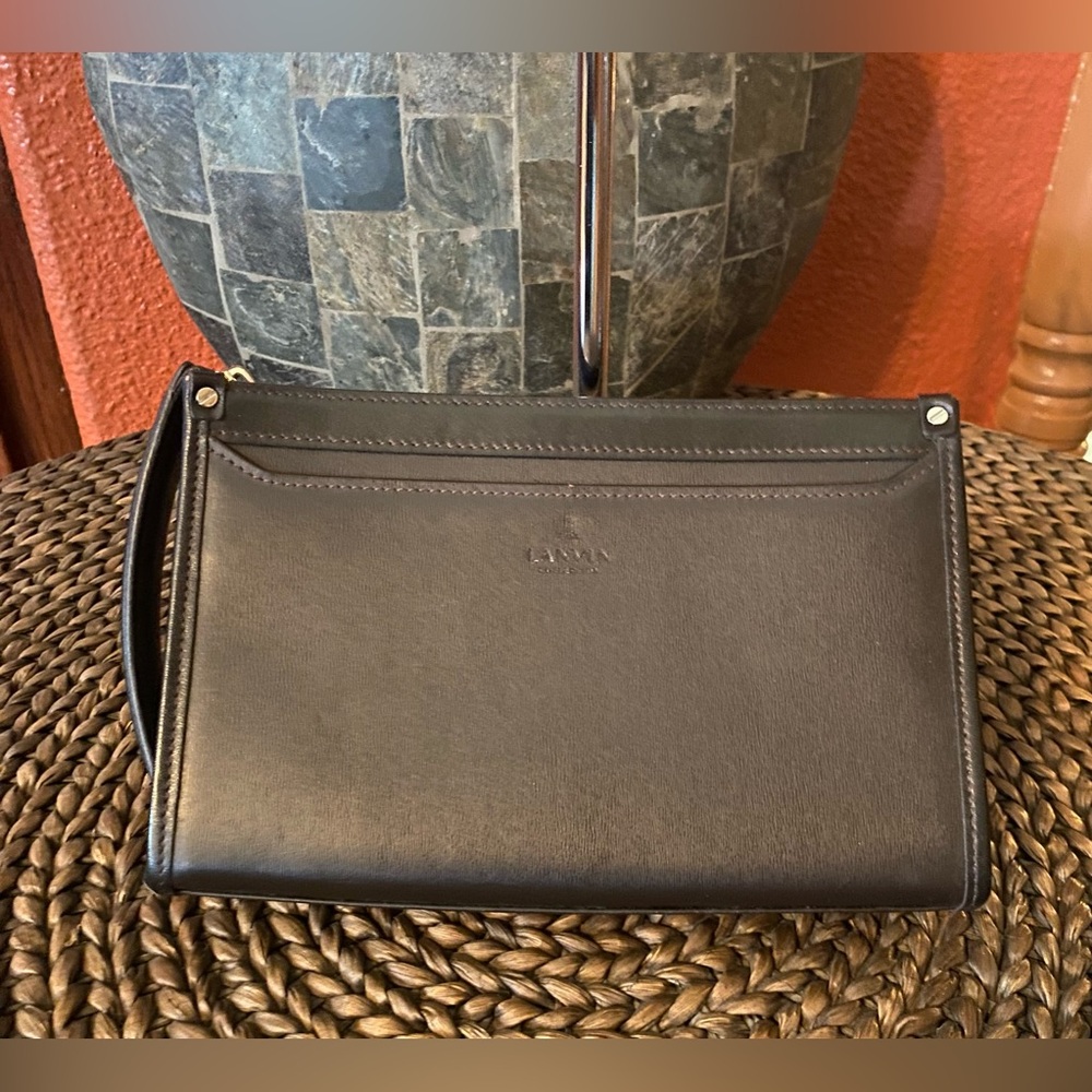 Lanvin  - EUC - Unisex Chocolate Brown Leather Clutch - Like New